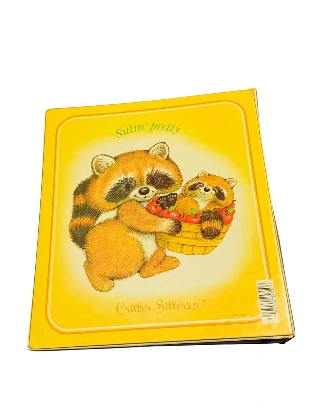Vintage Mead Critter Sitters 3 Ring Binder Racoon Sittin' Pretty 80s READ DESCR!